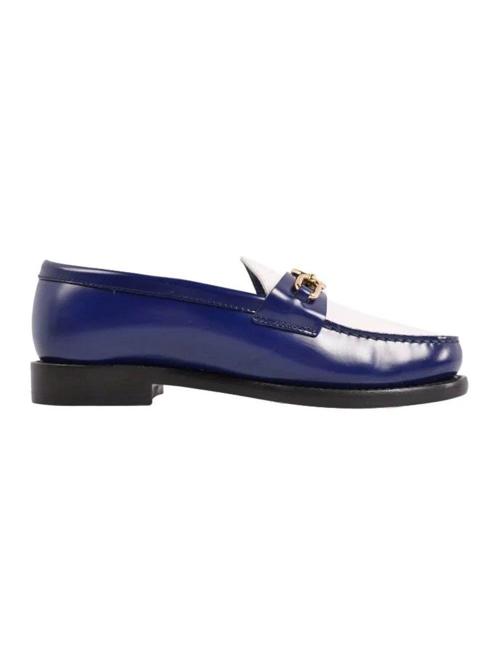 Louis Vuitton Loafers Moccasins Chess Line Circle Logo Leather Shoes Navy